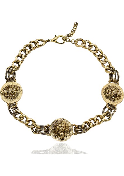 Lıons Altın Kaplama Choker Kolye