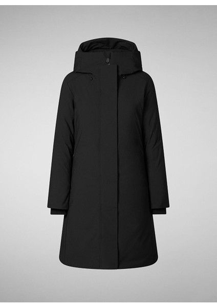 Siyah Kadın Dik Normal Düz Parka P45930W