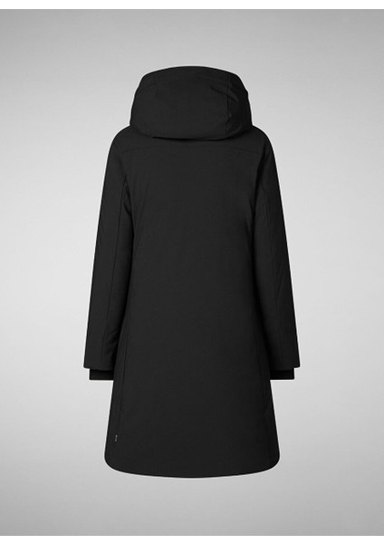 Siyah Kadın Dik Normal Düz Parka P45930W