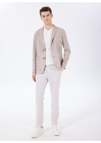 Vizon Erkek Slim Fit %100 Deri Süet Blazer Ceket F5SM-CKT 2924