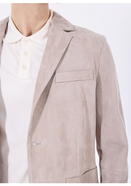 Vizon Erkek Slim Fit %100 Deri Süet Blazer Ceket F5SM-CKT 2924