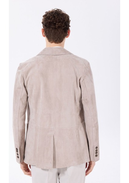 Vizon Erkek Slim Fit %100 Deri Süet Blazer Ceket F5SM-CKT 2924