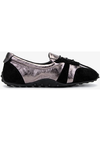 Kadın Hakiki Deri Siyah Süet Sneakers & Spor Ayakkabı