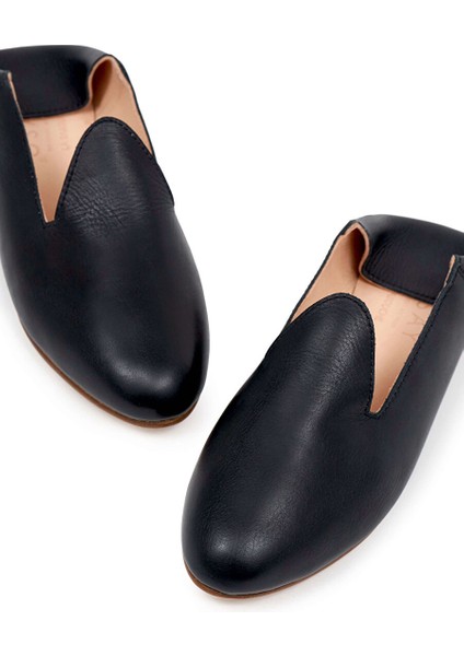 Siyah Kadın Deri Loafer La Spazzolato modelleri