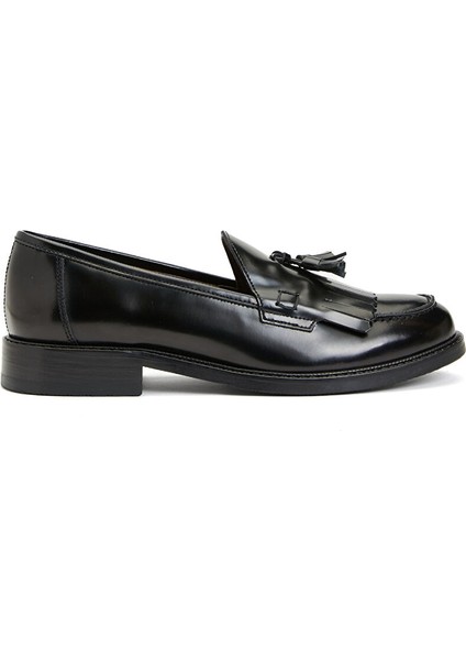 Siyah Kadın Deri Loafer 93318
