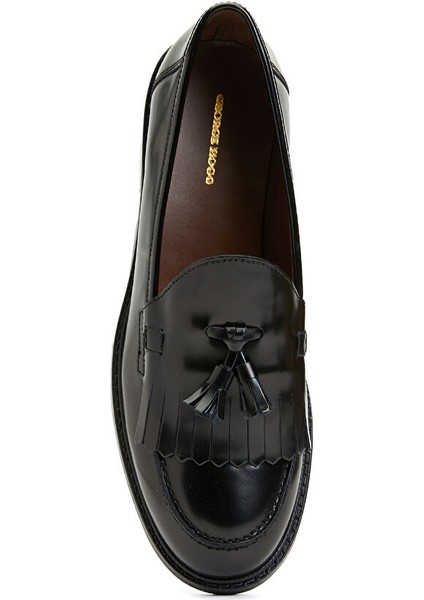 Siyah Kadın Deri Loafer 93318 fırsatları