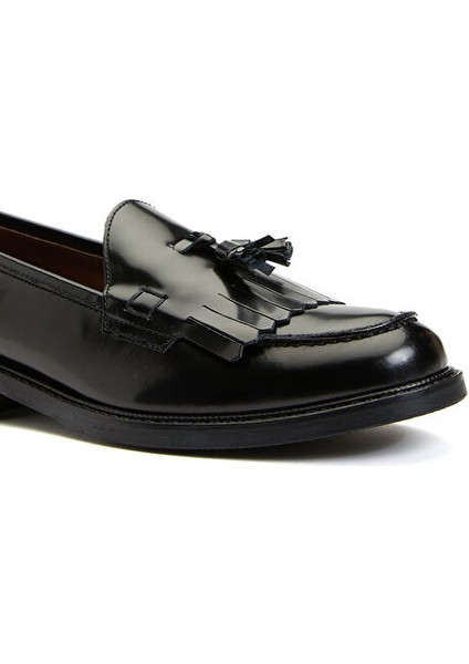 Siyah Kadın Deri Loafer 93318