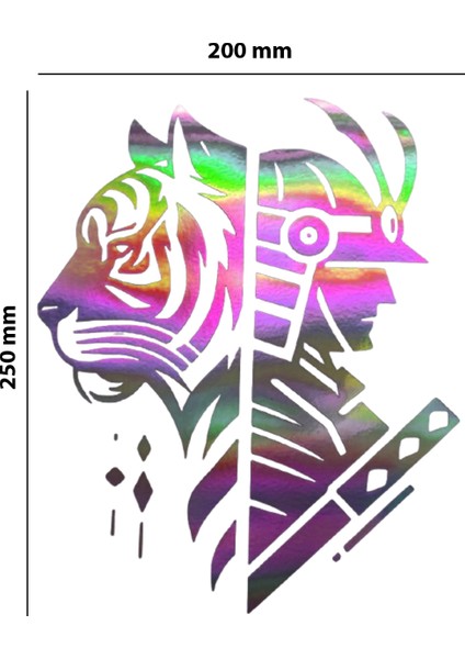 Hologram Aslan Asker Model Sticker – Işık Vurunca Renk Değiştirir – Modifiye Dekarasyon Sticker Araç % Kask Uyumlu,düz ve