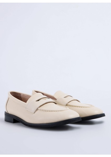 Bej Kadın Süet Loafer D-Fıntan