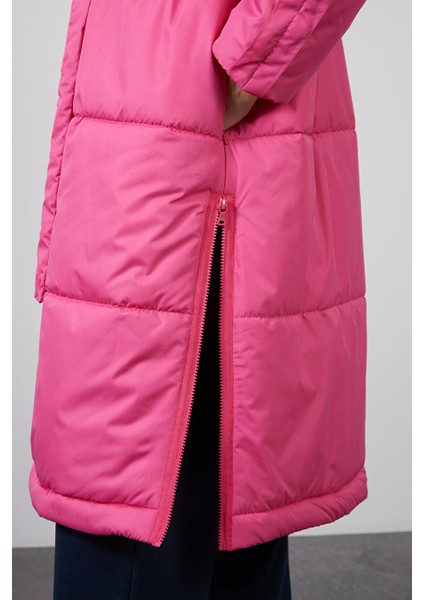 Pembe Uzun Puffer Mont modelleri
