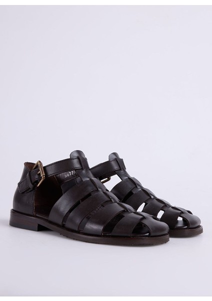 Kahverengi Kadın Deri Sandalet 5027099-107 fiyatları