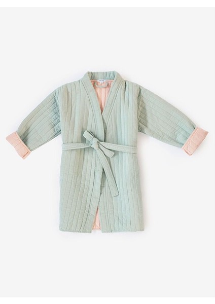 Quilted Keten Ceket Sage / Pembe