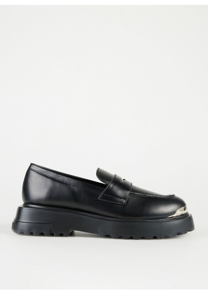 Siyah Kadın Deri Loafer JA10224G1L