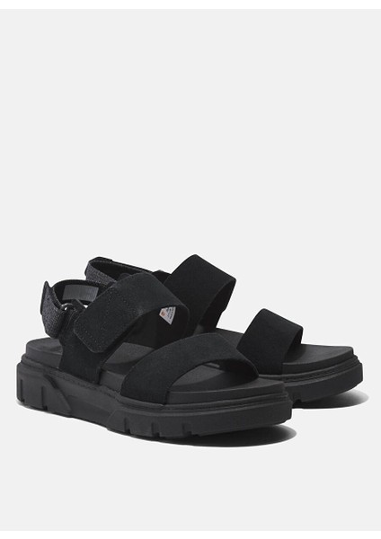 TB0A61N4EK41-GREYFIELD Sandal Backs Siyah Deri Kadın Sandalet