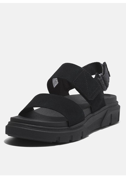 TB0A61N4EK41-GREYFIELD Sandal Backs Siyah Deri Kadın Sandalet