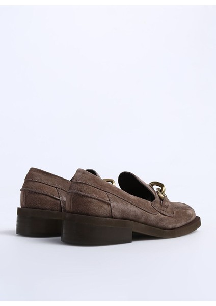 Bej Kadın Süet Loafer P9160A modelleri