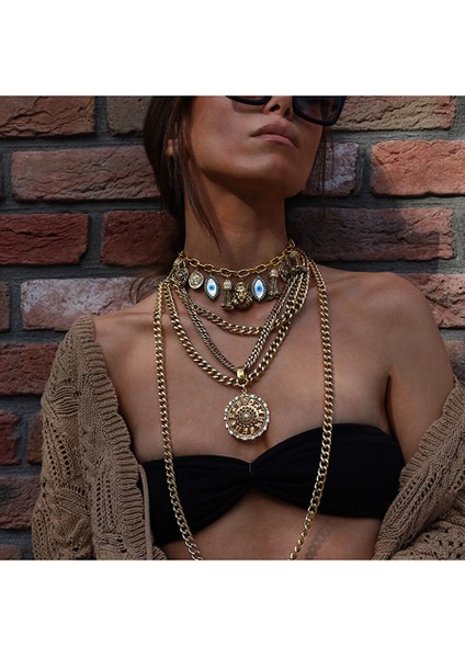 Fıesta Altın Kaplama Choker Kolye
