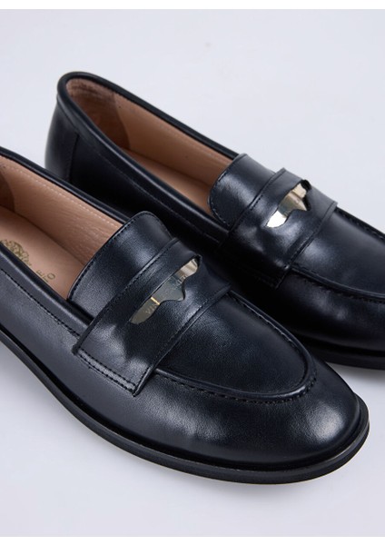 Siyah Kadın Süet Loafer D-Fıntan