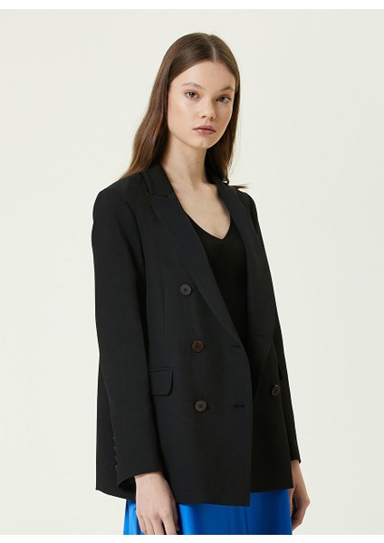 Regular Fit Düz Siyah Kadın Blazer Ceket 1082252 modelleri