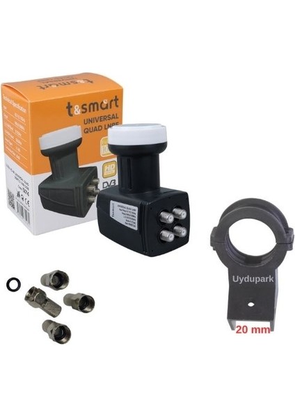 Tsmart Dörtlü Lnb+Lnb Plastiği 4 Adet Contalı Konnektör