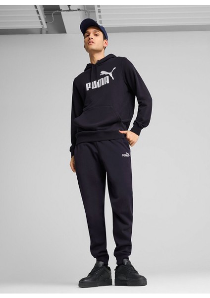 Siyah - Beyaz Erkek Kapüşon Regular Fit Baskılı Sweatshirt 68257216 Ess No. 1 Logo Hoodie Tr N