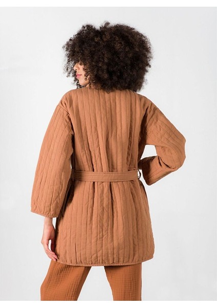 Quilted Keten Ceket Indian Tan / Ekru modelleri