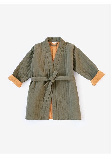 Quilted Keten Ceket Haki / Oak Buff