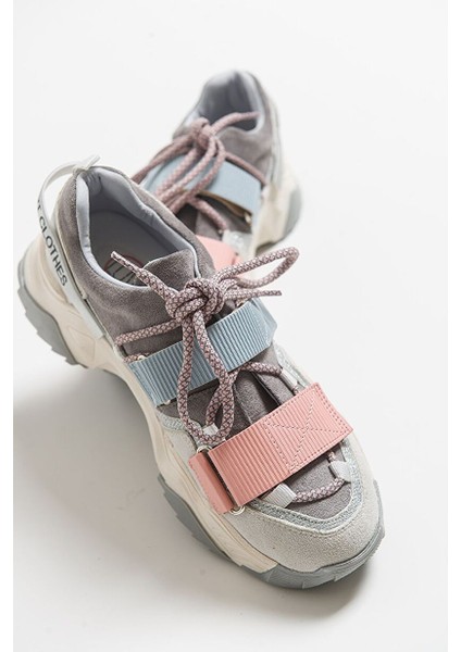 Lulen Buz Multi Sim Yazılı Cırtlı Kadın Spor Sneakers