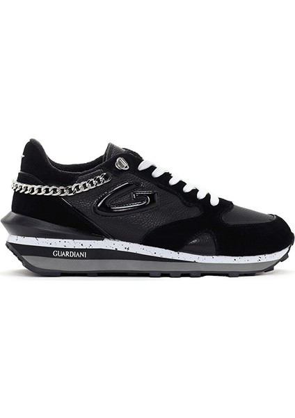 Kadın Siyah Wen Deri Kalın Tabanlı Sneaker G03G100013