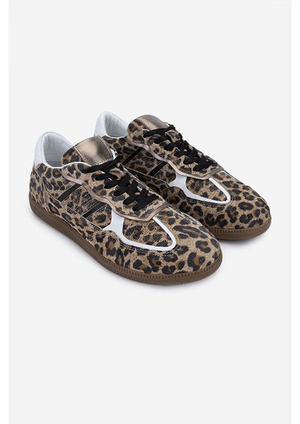 Kadın Hakiki Deri Leopar Sneakers & Spor Ayakkabı