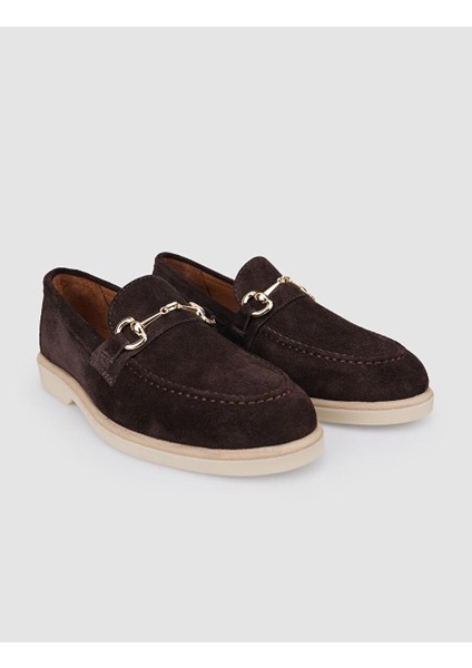 %100 Hakiki Deri Kahverengi Süet Kadın Loafer fiyatları