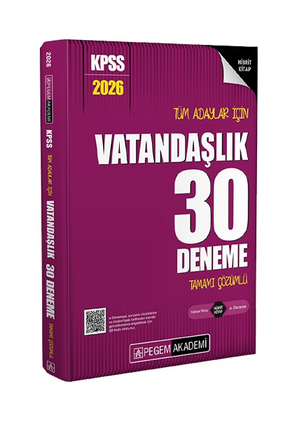 2026 Kpss Tüm Adaylar Için Vatandaşlık 30 Deneme Tamamı Çözümlü