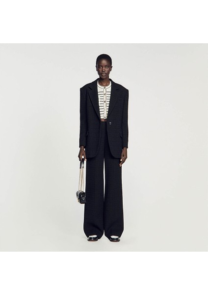 Siyah Tüvit Blazer Ceket
