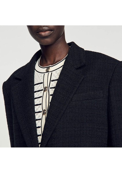 Siyah Tüvit Blazer Ceket modelleri