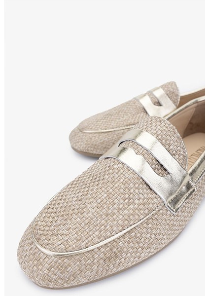 Topy Kadın Naturel/gold Deri & Tekstil Loafer Ayakkabı fiyatları