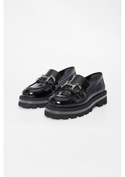 Siyah Kadın Süet Loafer 33 77501 Bn Ayk SK23/24