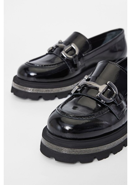 Siyah Kadın Süet Loafer 33 77501 Bn Ayk SK23/24