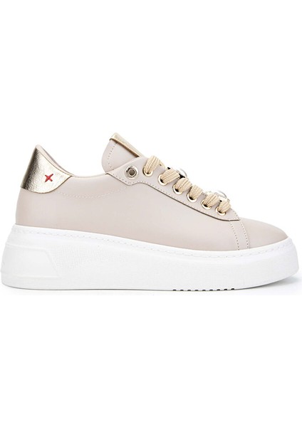 Kadın Suni Deri Bej Sneakers & Spor Ayakkabı