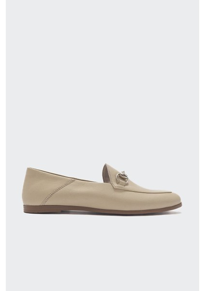 Taba Kadın Deri Loafer 63-F03