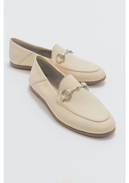 Taba Kadın Deri Loafer 63-F03