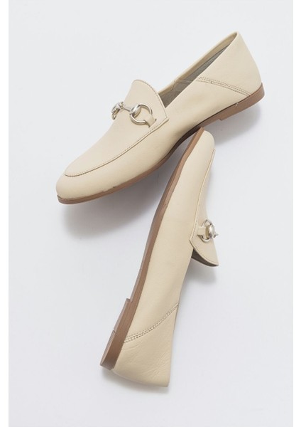 Taba Kadın Deri Loafer 63-F03