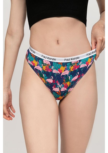 Unique Effect Desenli Kadın Slip Külot - Flamingo