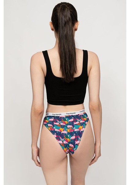 Unique Effect Desenli Kadın Slip Külot - Flamingo
