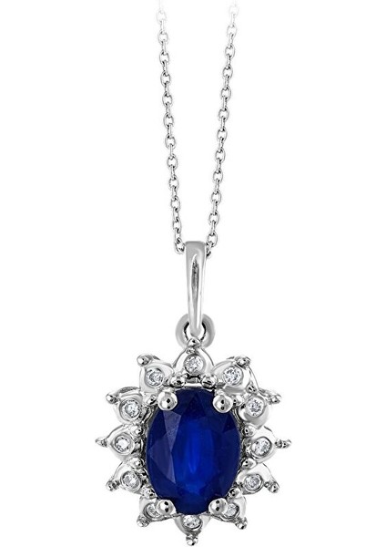 0.05 Karat Safir Taşlı Pırlanta Kolye