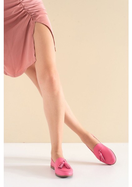 Pembe Kadın Deri Loafer 63-F04 fiyatları