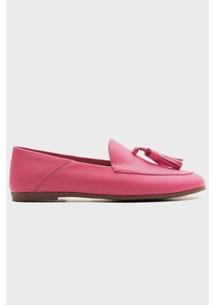 Pembe Kadın Deri Loafer 63-F04 modelleri