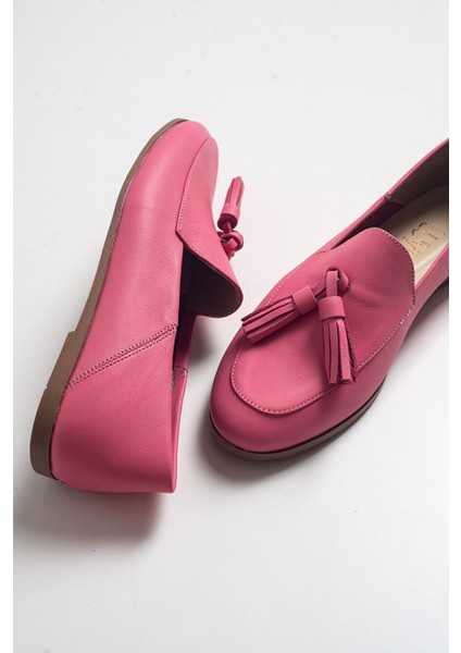 Pembe Kadın Deri Loafer 63-F04 fırsatları