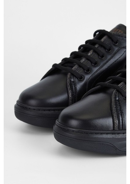 Stellarion Kadın Siyah Hakiki Deri Sneakers & Spor Ayakkabı