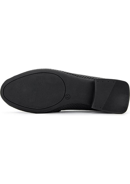 Kadın Hakiki Deri Siyah Loafer Ayakkabı
