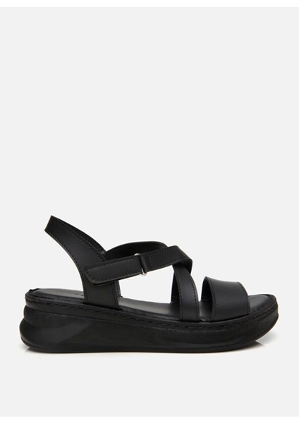 Kadın Siyah Comfort Düz Sandalet modelleri